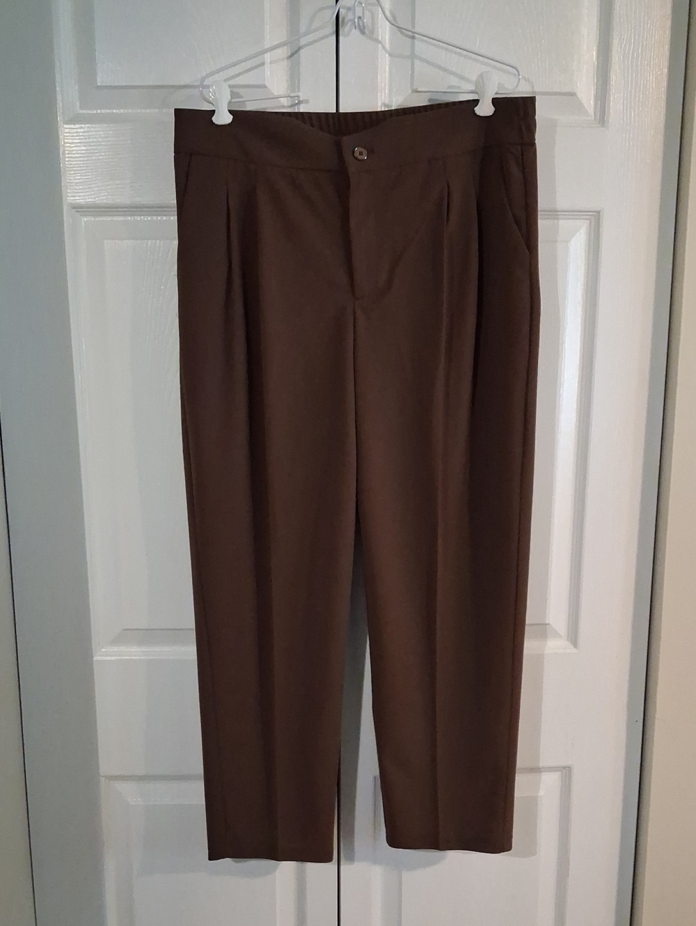Ladies Brown Dress Pants - Classic Straight Fit
